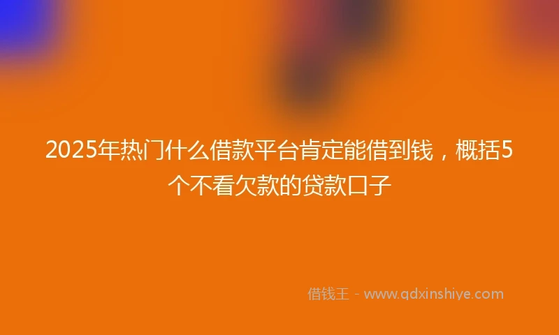 2025年热门什么借款平台肯定能借到钱，概括5个不看欠款的贷款口子