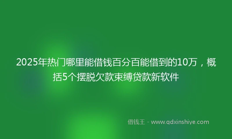2025年热门哪里能借钱百分百能借到的10万，概括5个摆脱欠款束缚贷款新软件