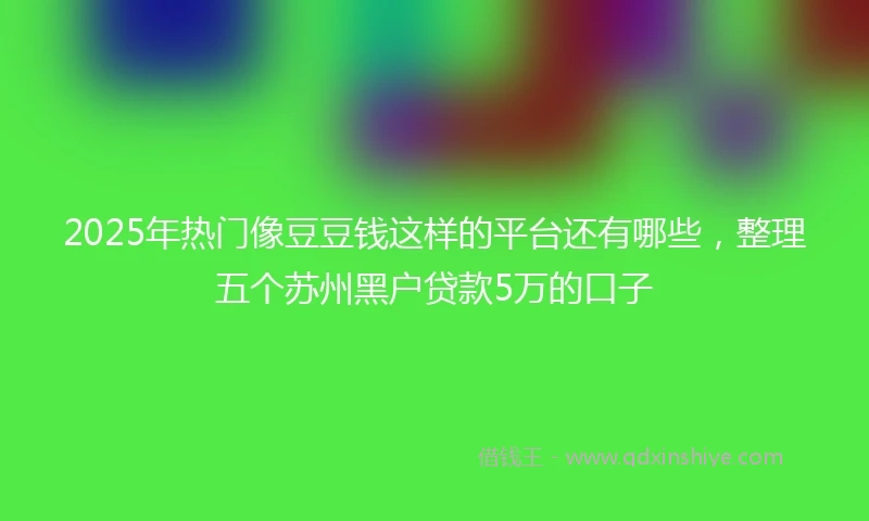 2025年热门像豆豆钱这样的平台还有哪些，整理五个苏州黑户贷款5万的口子