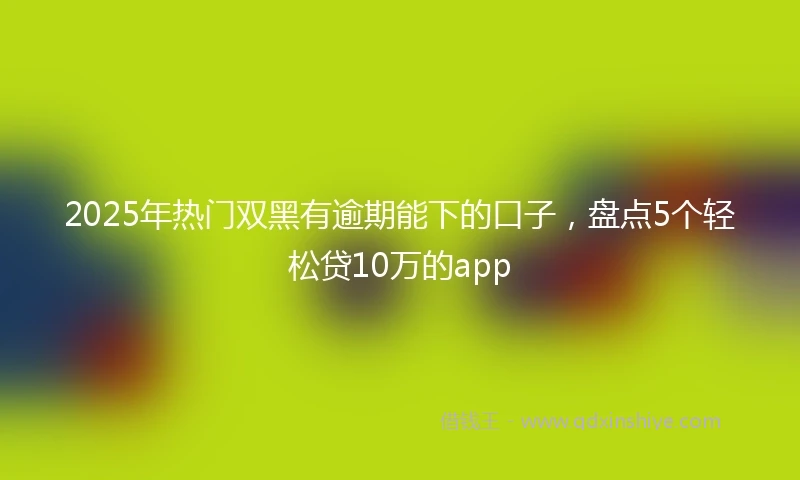 2025年热门双黑有逾期能下的口子，盘点5个轻松贷10万的app