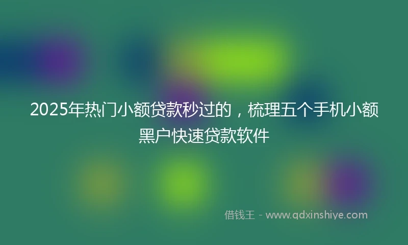 2025年热门小额贷款秒过的，梳理五个手机小额黑户快速贷款软件