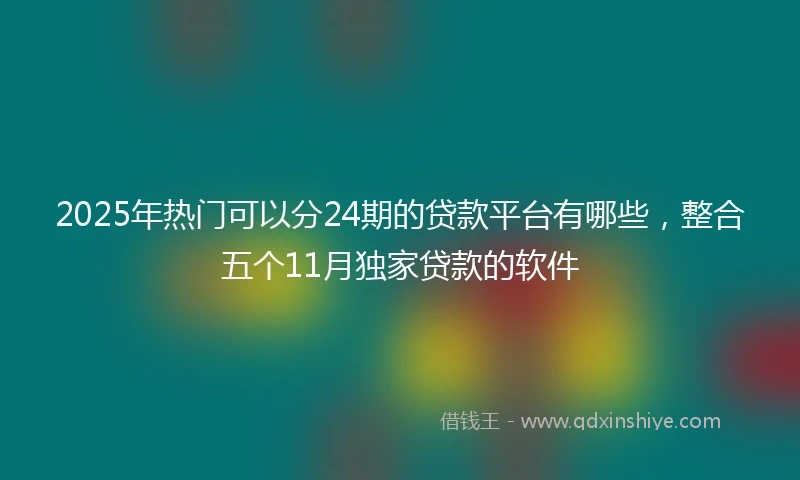 2025年热门可以分24期的贷款平台有哪些，整合五个11月独家贷款的软件