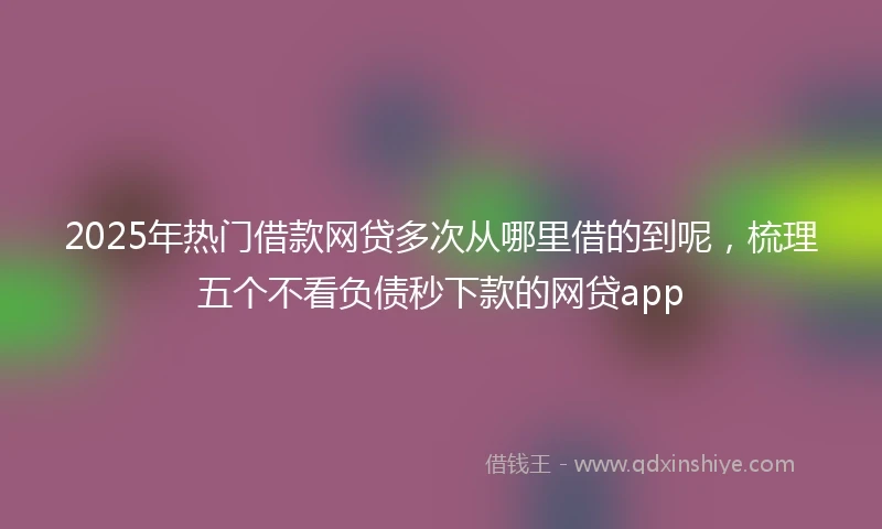 2025年热门借款网贷多次从哪里借的到呢，梳理五个不看负债秒下款的网贷app