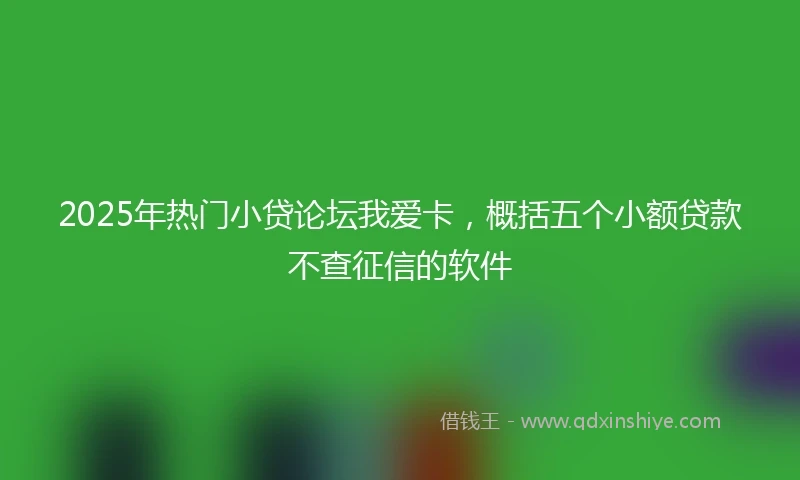2025年热门小贷论坛我爱卡，概括五个小额贷款不查征信的软件