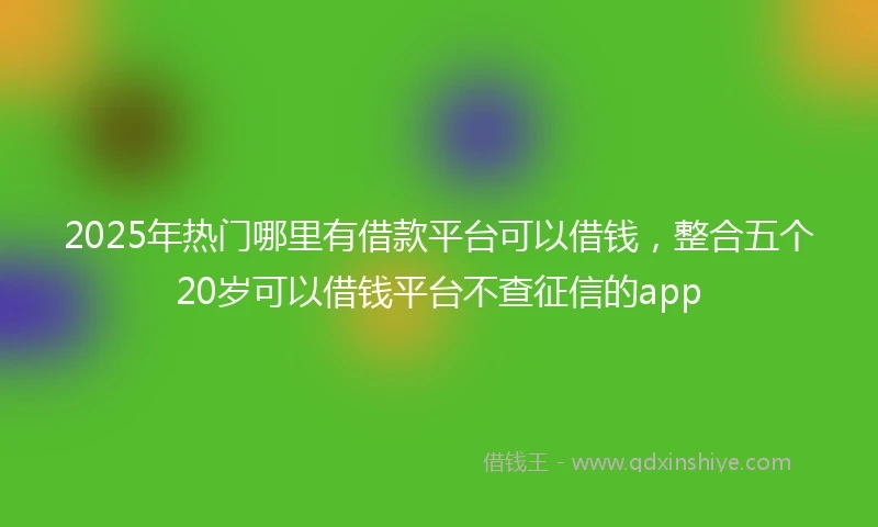2025年热门哪里有借款平台可以借钱，整合五个20岁可以借钱平台不查征信的app