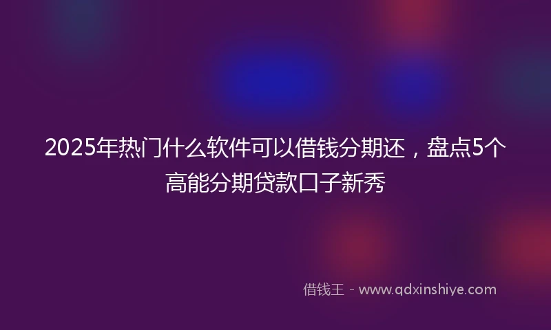 2025年热门什么软件可以借钱分期还，盘点5个高能分期贷款口子新秀