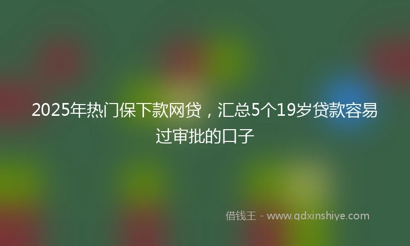 2025年热门保下款网贷，汇总5个19岁贷款容易过审批的口子