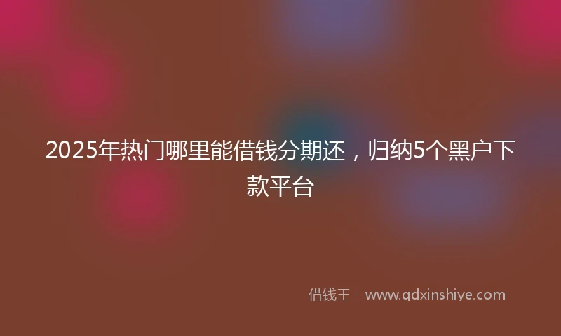 2025年热门哪里能借钱分期还，归纳5个黑户下款平台