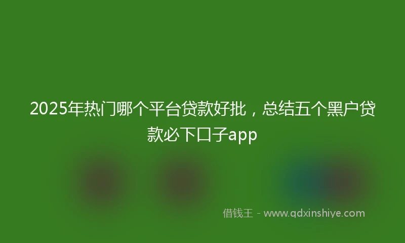 2025年热门哪个平台贷款好批，总结五个黑户贷款必下口子app
