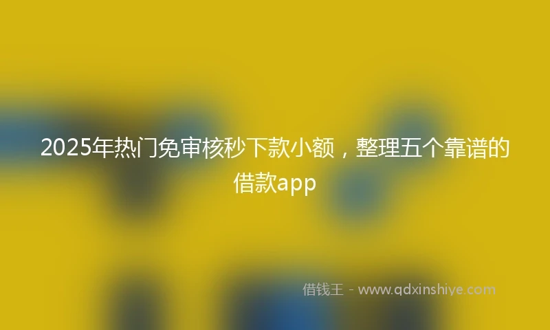 2025年热门免审核秒下款小额，整理五个靠谱的借款app