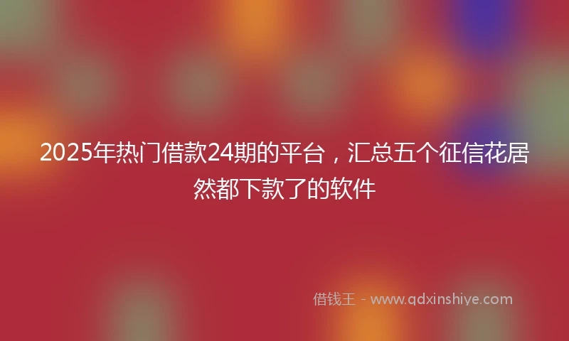 2025年热门借款24期的平台，汇总五个征信花居然都下款了的软件