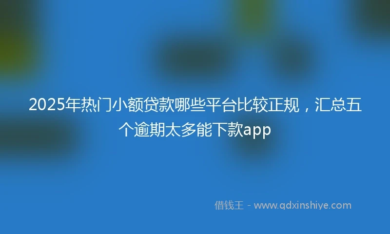 2025年热门小额贷款哪些平台比较正规，汇总五个逾期太多能下款app