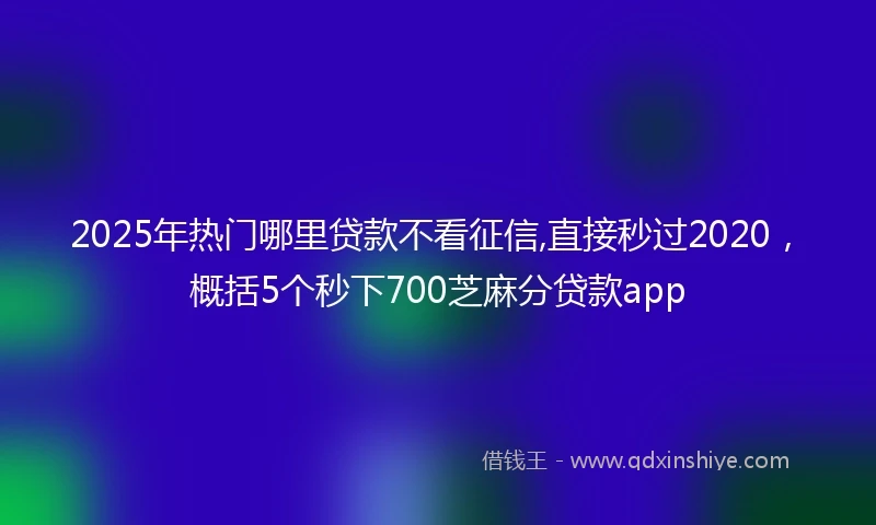2025年热门哪里贷款不看征信,直接秒过2020，概括5个秒下700芝麻分贷款app