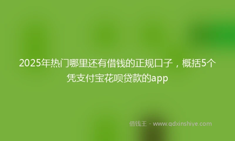 2025年热门哪里还有借钱的正规口子，概括5个凭支付宝花呗贷款的app