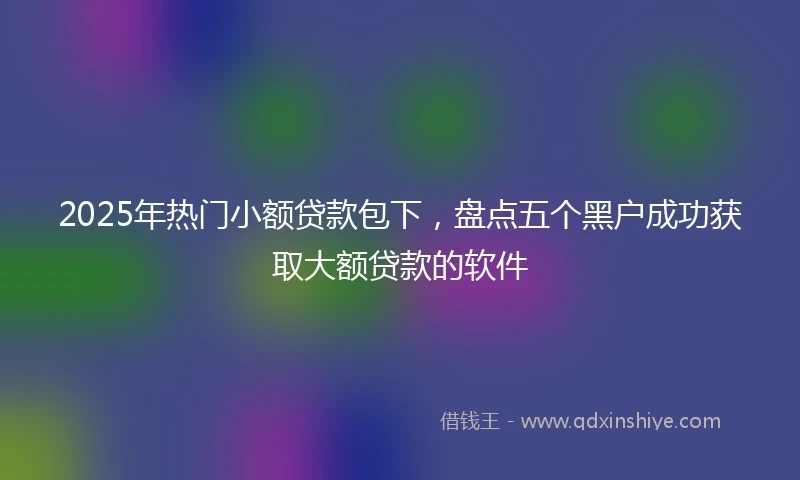 2025年热门小额贷款包下，盘点五个黑户成功获取大额贷款的软件