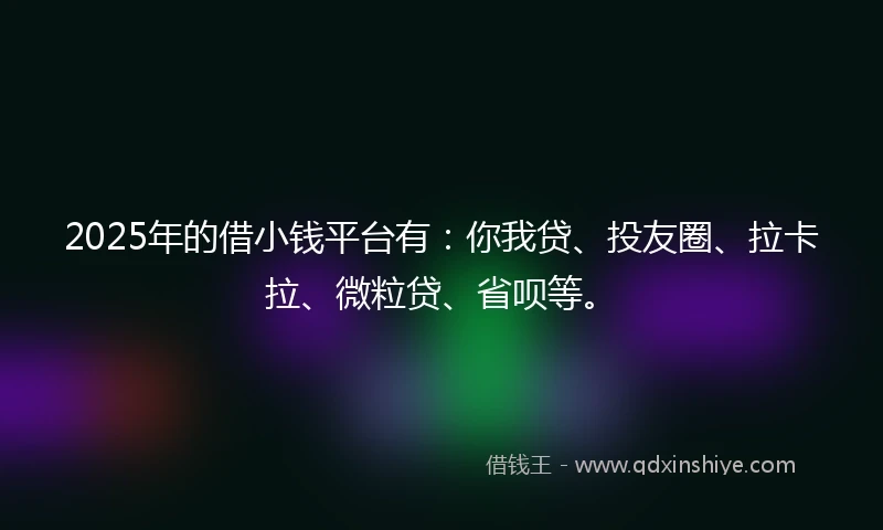 2025年的借小钱平台有：你我贷、投友圈、拉卡拉、微粒贷、省呗等。