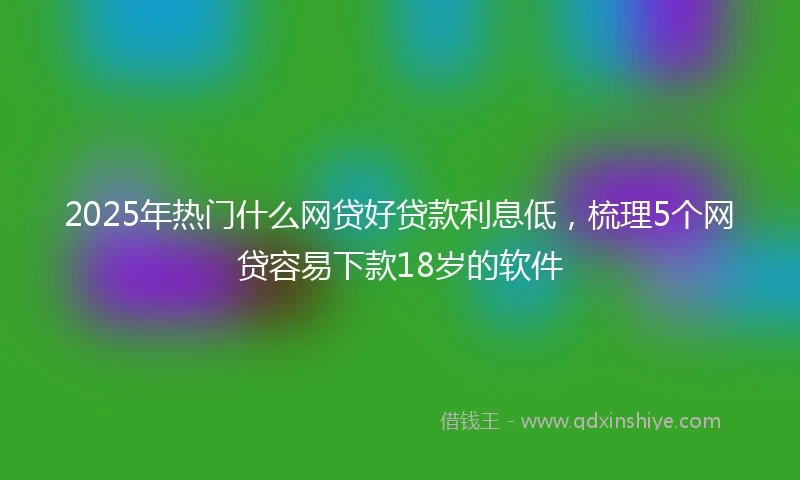 2025年热门什么网贷好贷款利息低，梳理5个网贷容易下款18岁的软件