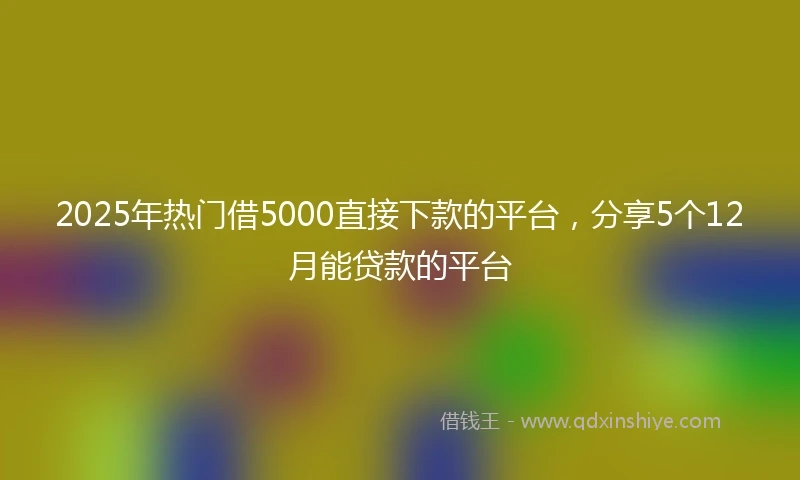 2025年热门借5000直接下款的平台，分享5个12月能贷款的平台