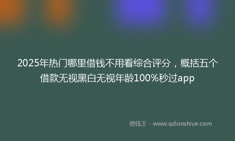 2025年热门哪里借钱不用看综合评分，概括五个借款无视黑白无视年龄100%秒过app