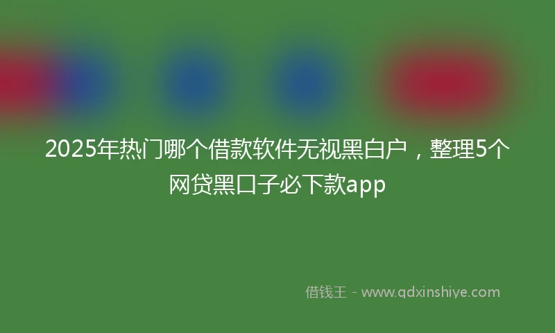2025年热门哪个借款软件无视黑白户，整理5个网贷黑口子必下款app