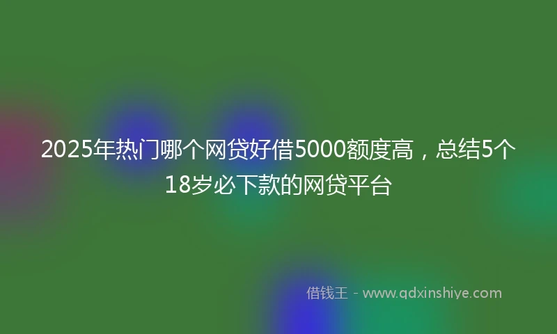 2025年热门哪个网贷好借5000额度高，总结5个18岁必下款的网贷平台