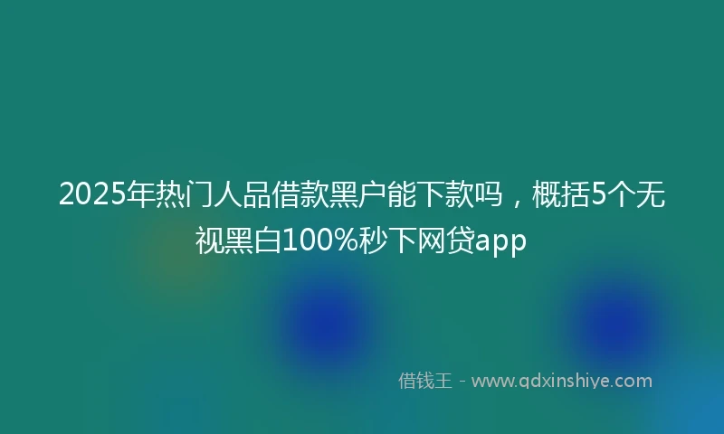 2025年热门人品借款黑户能下款吗，概括5个无视黑白100%秒下网贷app