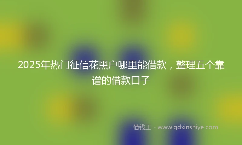 2025年热门征信花黑户哪里能借款，整理五个靠谱的借款口子