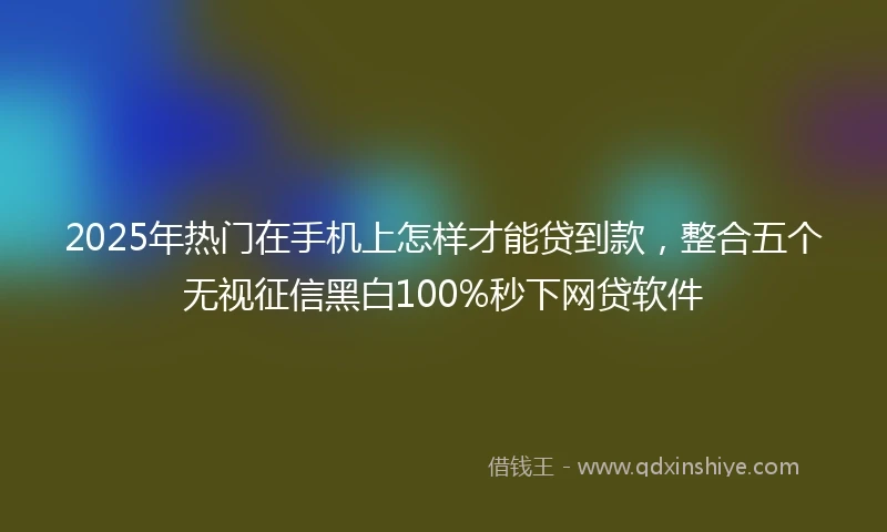 2025年热门在手机上怎样才能贷到款，整合五个无视征信黑白100%秒下网贷软件