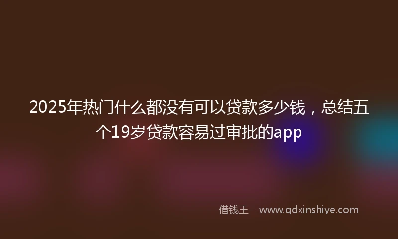 2025年热门什么都没有可以贷款多少钱，总结五个19岁贷款容易过审批的app