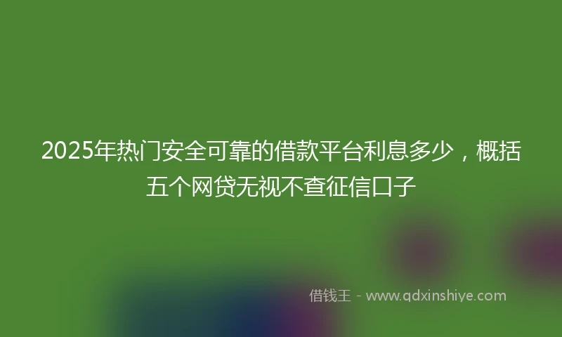 2025年热门安全可靠的借款平台利息多少，概括五个网贷无视不查征信口子