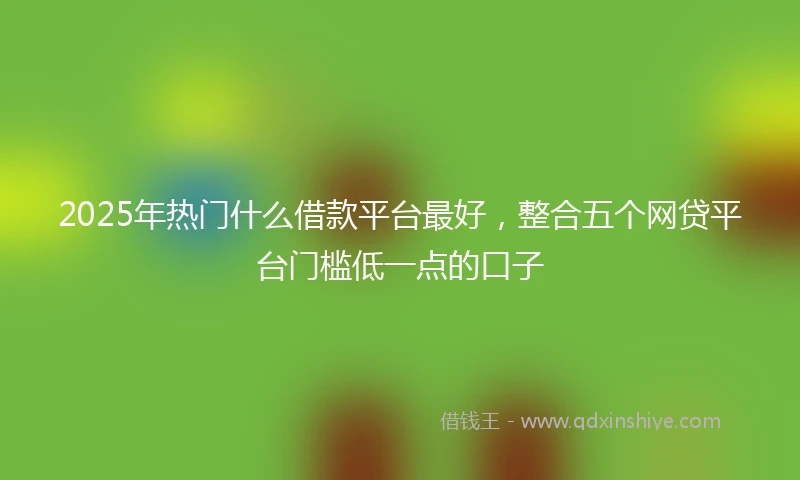 2025年热门什么借款平台最好，整合五个网贷平台门槛低一点的口子