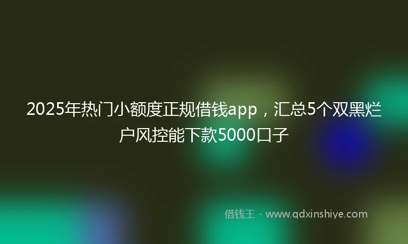 2025年热门小额度正规借钱app，汇总5个双黑烂户风控能下款5000口子