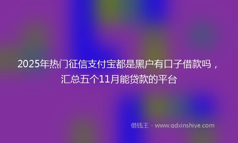 2025年热门征信支付宝都是黑户有口子借款吗，汇总五个11月能贷款的平台