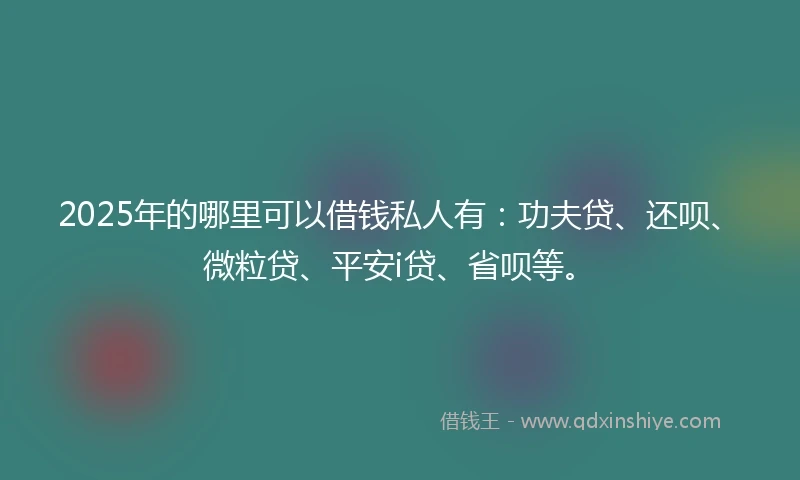 2025年的哪里可以借钱私人有：功夫贷、还呗、微粒贷、平安i贷、省呗等。
