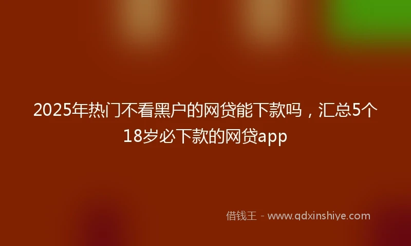 2025年热门不看黑户的网贷能下款吗，汇总5个18岁必下款的网贷app