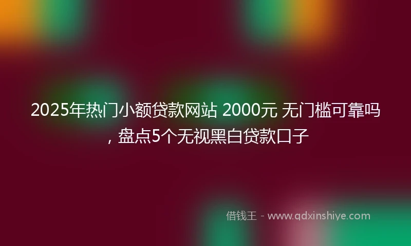 2025年热门小额贷款网站 2000元 无门槛可靠吗，盘点5个无视黑白贷款口子