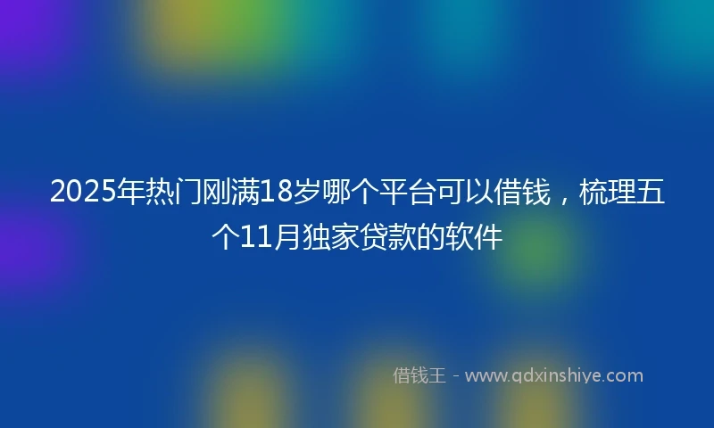 2025年热门刚满18岁哪个平台可以借钱，梳理五个11月独家贷款的软件