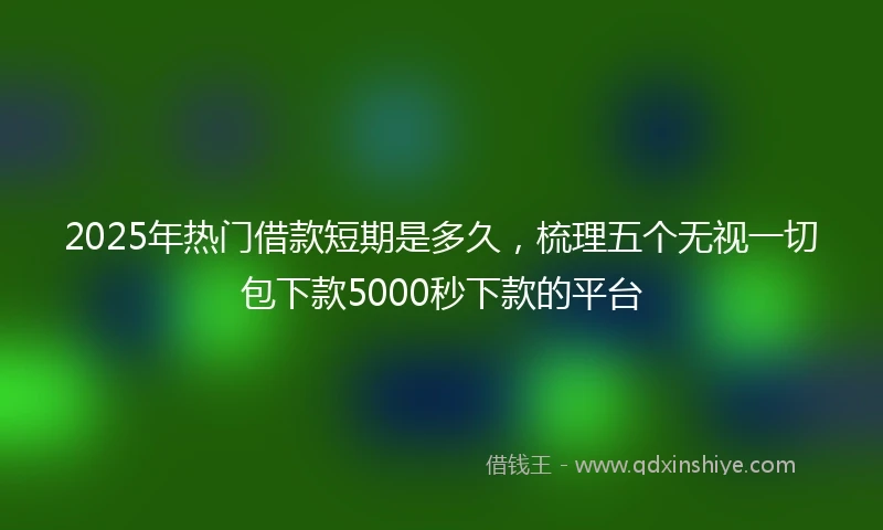 2025年热门借款短期是多久，梳理五个无视一切包下款5000秒下款的平台