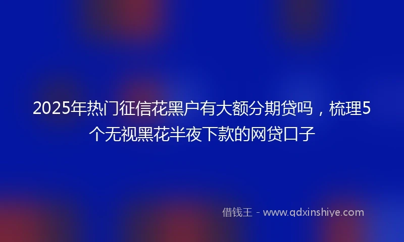 2025年热门征信花黑户有大额分期贷吗，梳理5个无视黑花半夜下款的网贷口子