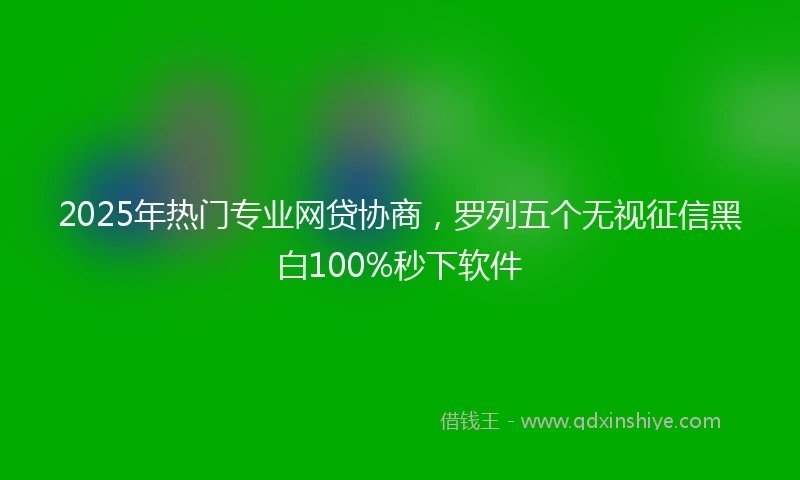 2025年热门专业网贷协商，罗列五个无视征信黑白100%秒下软件