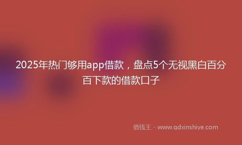 2025年热门够用app借款，盘点5个无视黑白百分百下款的借款口子