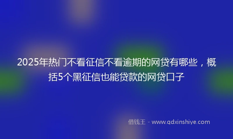 2025年热门不看征信不看逾期的网贷有哪些，概括5个黑征信也能贷款的网贷口子