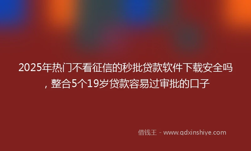 2025年热门不看征信的秒批贷款软件下载安全吗，整合5个19岁贷款容易过审批的口子