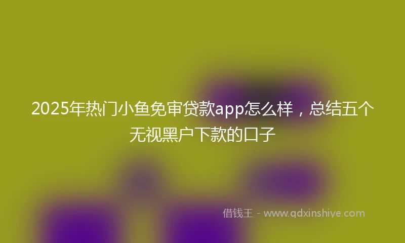 2025年热门小鱼免审贷款app怎么样，总结五个无视黑户下款的口子