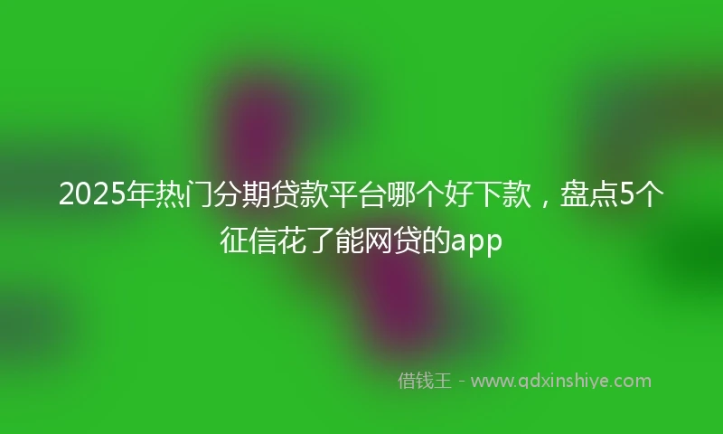 2025年热门分期贷款平台哪个好下款，盘点5个征信花了能网贷的app