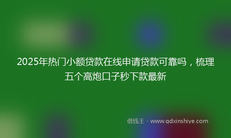 2025年热门小额贷款在线申请贷款可靠吗，梳理五个高炮口子秒下款最新