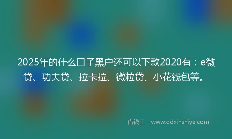 2025年的什么口子黑户还可以下款2020有：e微贷、功夫贷、拉卡拉、微粒贷、小花钱包等。