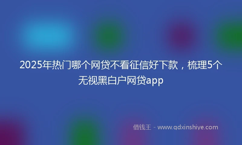 2025年热门哪个网贷不看征信好下款,梳理5个无视黑白户网贷app