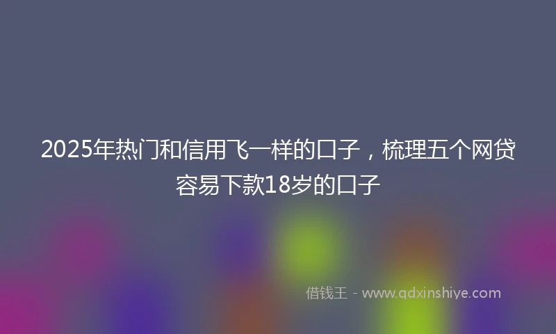 2025年热门和信用飞一样的口子，梳理五个网贷容易下款18岁的口子