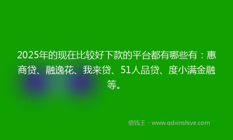 2025年的现在比较好下款的平台都有哪些有：惠商贷、融逸花、我来贷、51人品贷、度小满金融等。